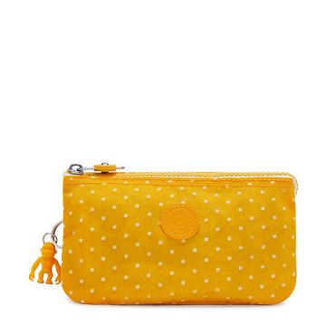 Kipling Creativity Large Printed Pouch Bags Soft Dot Yellow | AU 2098YX